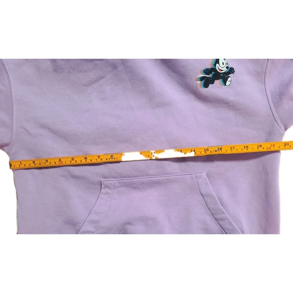 H&M Felix the Cat Hoodie Womens Small Oversized Lavender Retro Graphic‎ Pullover